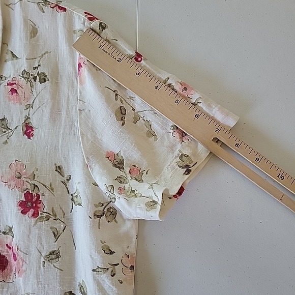 Cut Loose Dress Top Small Floral Linen Boho Coastal Cottagecore Feminine Summer - Picture 9 of 12
